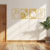 imageArt3d Black Metal Wall art 4 Pieces Wall Decor for Living Room Bedroom Hallway Hotel Natural Mountain Pattern Wall Art Style Line Art Wall DcorGold