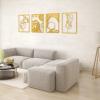 imageArt3d Black Metal Wall art 4 Pieces Wall Decor for Living Room Bedroom Hallway Hotel Natural Mountain Pattern Wall Art Style Line Art Wall DcorGold