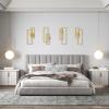 imageArt3d Black Metal Wall art 4 Pieces Wall Decor for Living Room Bedroom Hallway Hotel Natural Mountain Pattern Wall Art Style Line Art Wall DcorGoldMinimalist