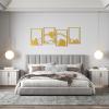 imageArt3d Black Metal Wall art 4 Pieces Wall Decor for Living Room Bedroom Hallway Hotel Natural Mountain Pattern Wall Art Style Line Art Wall DcorGoldMountain