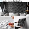 imageArt3d Decorative 3D Wall Panels in Diamond Design 12quotx12quot Matt Black for Home and Office Decor 33 PackBlack Marble