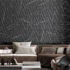 imageArt3d Decorative 3D Wall Panels in Diamond Design 12quotx12quot Matt Black for Home and Office Decor 33 PackBlack Marble
