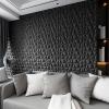 imageArt3d Decorative 3D Wall Panels in Diamond Design 12quotx12quot Matt Black for Home and Office Decor 33 PackBlack Marble