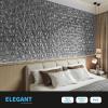 imageArt3d Decorative 3D Wall Panels in Diamond Design 12quotx12quot Matt Black for Home and Office Decor 33 PackSilver