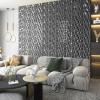 imageArt3d Decorative 3D Wall Panels in Diamond Design 12quotx12quot Matt Black for Home and Office Decor 33 PackSilver