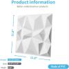 imageArt3d Decorative 3D Wall Panels in Diamond Design 12quotx12quot Matt Black for Home and Office Decor 33 PackWhite