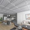 imageArt3d Drop Ceiling Tiles 24x48in Argent Silver 12PackSilver