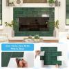 imageArt3d Peel and Stick Backsplash 10Pack Thickened Stick on Subway Tiles Faux Ceramic Tiles for Kitchen Bathroom White with Black GroutDark Green