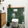 imageArt3d Peel and Stick Backsplash 10Pack Thickened Stick on Subway Tiles Faux Ceramic Tiles for Kitchen Bathroom White with Black GroutDark Green