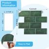 imageArt3d Peel and Stick Backsplash 10Pack Thickened Stick on Subway Tiles Faux Ceramic Tiles for Kitchen Bathroom White with Black GroutDark Green