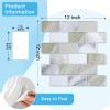 imageArt3d Peel and Stick Backsplash for Kitchen White Subway 10 Tiles Thicker DesignBeige  White