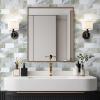 imageArt3d Peel and Stick Backsplash for Kitchen White Subway 10 Tiles Thicker DesignBeige  White