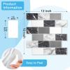 imageArt3d Peel and Stick Backsplash for Kitchen White Subway 10 Tiles Thicker DesignBlack White Grey Marble