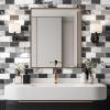 imageArt3d Peel and Stick Backsplash for Kitchen White Subway 10 Tiles Thicker DesignBlack White Grey Marble