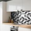 imageArt3d Peel and Stick Backsplash for Kitchen White Subway 10 Tiles Thicker DesignBlack White Grey Marble