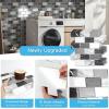 imageArt3d Peel and Stick Backsplash for Kitchen White Subway 10 Tiles Thicker DesignBlack White Grey Marble