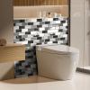 imageArt3d Peel and Stick Backsplash for Kitchen White Subway 10 Tiles Thicker DesignBlack White Grey Marble
