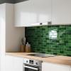imageArt3d Peel and Stick Backsplash for Kitchen White Subway 10 Tiles Thicker DesignGreen
