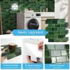 imageArt3d Peel and Stick Backsplash for Kitchen White Subway 10 Tiles Thicker DesignGreen