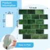 imageArt3d Peel and Stick Backsplash for Kitchen White Subway 10 Tiles Thicker DesignGreen