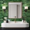 imageArt3d Peel and Stick Backsplash for Kitchen White Subway 10 Tiles Thicker DesignGreen