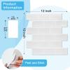 imageArt3d Peel and Stick Backsplash for Kitchen White Subway 10 Tiles Thicker DesignWhite Washed