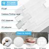 imageArt3d Peel and Stick Backsplash for Kitchen White Subway 10 Tiles Thicker DesignWhite Washed