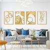 imageArt3d Black Metal Wall art 4 Pieces Wall Decor for Living Room Bedroom Hallway Hotel Natural Mountain Pattern Wall Art Style Line Art Wall DcorGold