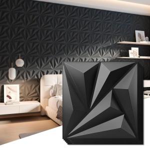 imageArt3d 12 Pack 3D Wave Design Wall panels 197quotx197quot PVC Panel for Interior Wall Decor Living Room Office TV Background WhiteBlack