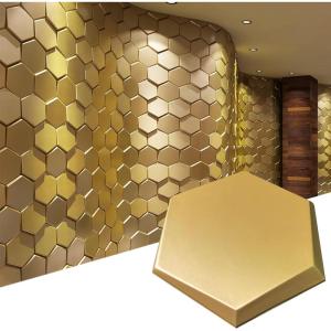 imageArt3d Decorative 3D Wall Panels in Diamond Design 12quotx12quot Matt Black for Home and Office Decor 33 PackGold