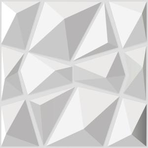 imageArt3d Decorative 3D Wall Panels in Diamond Design 12quotx12quot Matt Black for Home and Office Decor 33 PackWhite
