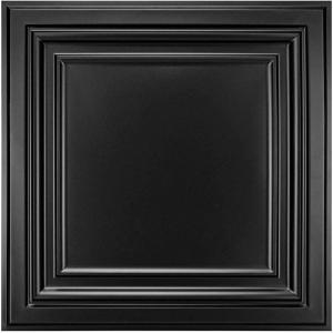 imageArt3d Drop Ceiling Tiles 24x48in Argent Silver 12PackSquare Black