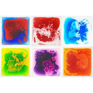 imageArt3d Liquid Sensory Floor Decorative Tiles 118quotx118quot Square Colorful 6 TilesColorful