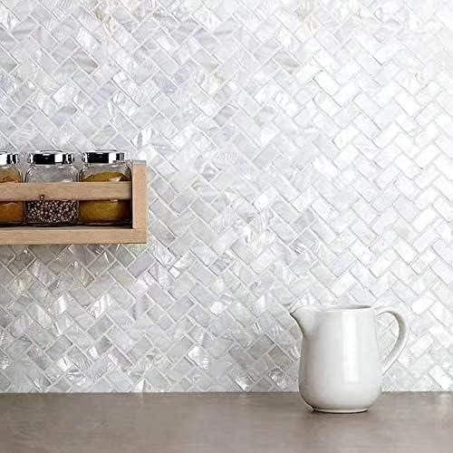 imageArt3d 4 Sq Ft Glass Backsplash Tiles 32Piece Glass Peel and Stick for Kitchen or Bathroom 3quot x 6quot Subway White Backsplash TilesNatural White 6pcs