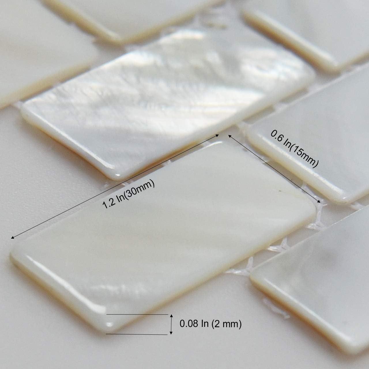 imageArt3d 4 Sq Ft Glass Backsplash Tiles 32Piece Glass Peel and Stick for Kitchen or Bathroom 3quot x 6quot Subway White Backsplash TilesNatural White 6pcs