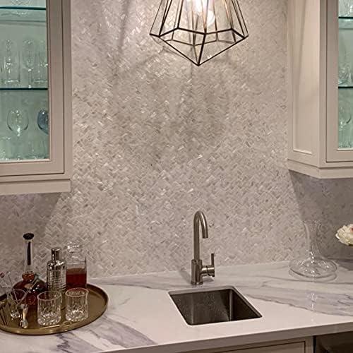imageArt3d 4 Sq Ft Glass Backsplash Tiles 32Piece Glass Peel and Stick for Kitchen or Bathroom 3quot x 6quot Subway White Backsplash TilesNatural White 6pcs