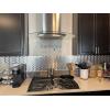 imageArt3d 10Pack SelfAdhesive Metal Backsplash Peel and Stick Tile for Kitchen 12quot x 12quot Silver Aluminium SurfaceA16015