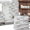 imageArt3d 10Piece Peel ampamp Stick KitchenBathroom Backsplash Tiles 12quot X 12quot Colorful Marble Tile DesignBeige  White