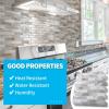 imageArt3d 10Piece Peel ampamp Stick KitchenBathroom Backsplash Tiles 12quot X 12quot Colorful Marble Tile DesignBeige  White