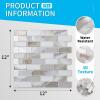 imageArt3d 10Piece Peel ampamp Stick KitchenBathroom Backsplash Tiles 12quot X 12quot Colorful Marble Tile DesignBeige  White