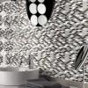 imageArt3d 10Piece Peel ampamp Stick KitchenBathroom Backsplash Tiles 12quot X 12quot Colorful Marble Tile DesignBlackWhite