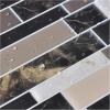 imageArt3d 10Piece Peel ampamp Stick KitchenBathroom Backsplash Tiles 12quot X 12quot Colorful Marble Tile DesignBrown