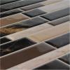 imageArt3d 10Piece Peel ampamp Stick KitchenBathroom Backsplash Tiles 12quot X 12quot Colorful Marble Tile DesignBrown
