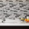 imageArt3d 10Piece Peel ampamp Stick KitchenBathroom Backsplash Tiles 12quot X 12quot Colorful Marble Tile DesignGray