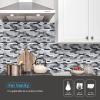 imageArt3d 10Piece Peel ampamp Stick KitchenBathroom Backsplash Tiles 12quot X 12quot Colorful Marble Tile DesignGraywhite