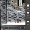 imageArt3d 10Piece Peel ampamp Stick KitchenBathroom Backsplash Tiles 12quot X 12quot Colorful Marble Tile DesignGraywhite