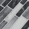 imageArt3d 10Piece Peel ampamp Stick KitchenBathroom Backsplash Tiles 12quot X 12quot Colorful Marble Tile DesignGreywhite