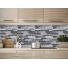 imageArt3d 10Piece Peel ampamp Stick KitchenBathroom Backsplash Tiles 12quot X 12quot Colorful Marble Tile DesignGreywhite
