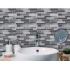 imageArt3d 10Piece Peel ampamp Stick KitchenBathroom Backsplash Tiles 12quot X 12quot Colorful Marble Tile DesignGreywhite