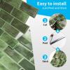 imageArt3d 10Piece Peel ampamp Stick KitchenBathroom Backsplash Tiles 12quot X 12quot Colorful Marble Tile DesignJade Green
